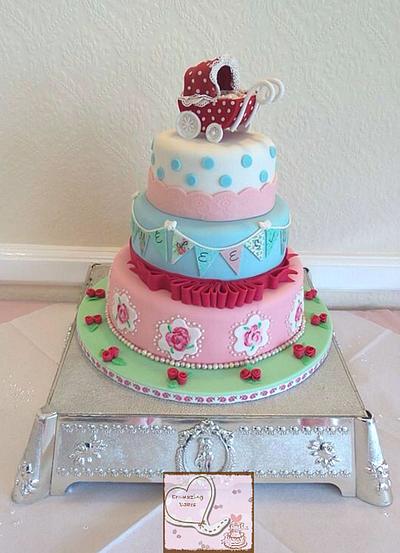 Cath Kidston inspired Christening cake - Cake by Emmazing Bakes