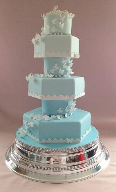 Blue sky wedding cake - Cake by jameela