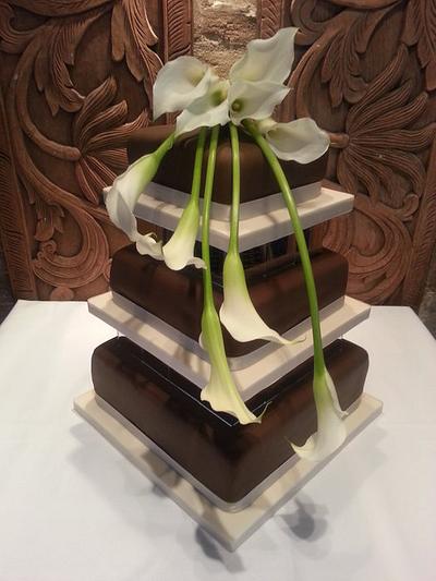 Chocolate & Ivory Wedding Cake - Cake by Lyndsey Statham