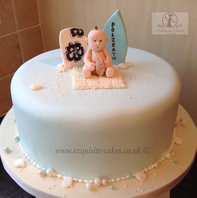 Polzeath Beach themed baby shower cake. - Cake by Natalie Wells