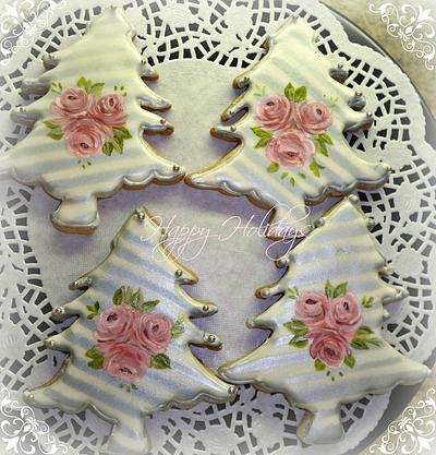 Hand Painted Silver Christmas sugar cookies - Cake by artetdelicesbym