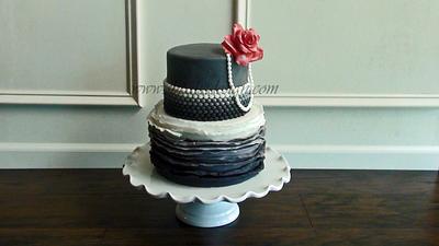 Gray Ombre Ruffle Cake - Cake by Shannon Bond Cake Design