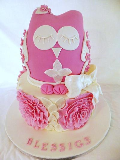 First Communion Owl cake - Cake by Gulnaz Mitchell