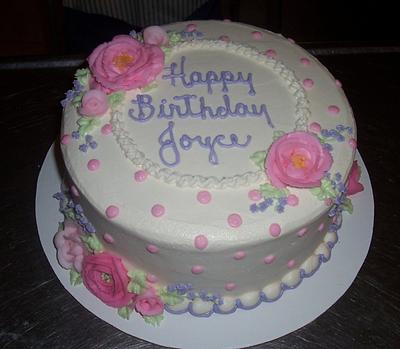 Pink Flowers & Dots - Cake by BettyA