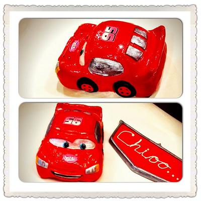Edible Lightning McQueen Topper - Cake by three lights cakes
