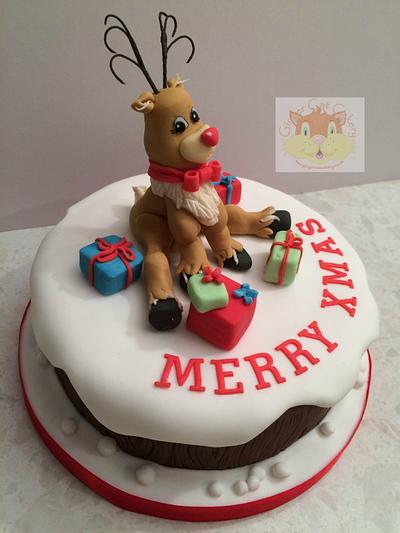 reindeer cake - Cake by Elaine - Ginger Cat Cakery 