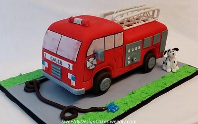 Firetruck Birthday - Cake by SweetByDesign