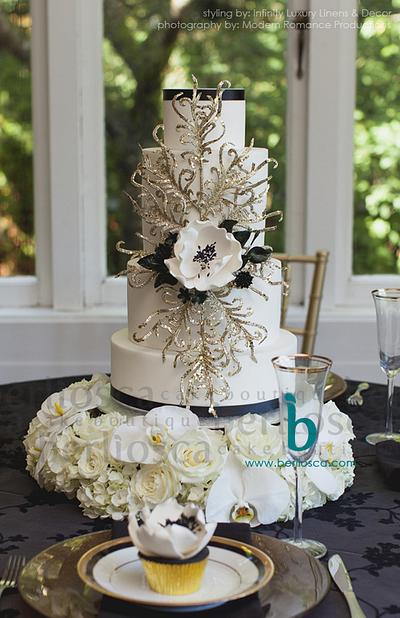 Black & Gold Wedding Cake - Cake by Berliosca Cake Boutique
