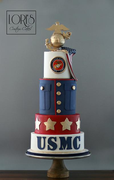 Marine Corp Ball  - Cake by Lori Mahoney (Lori's Custom Cakes) 