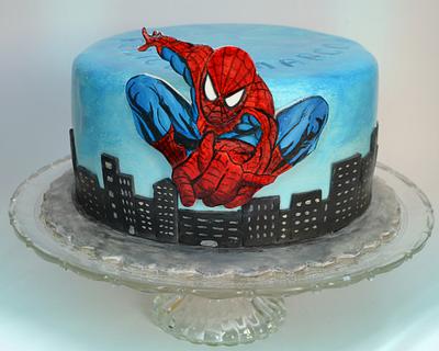 Spiderman 2D painted cake - Cake by rosa castiello