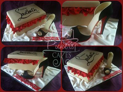My first shoe and shoe box...it had to be louboutin! - Cake by little pickers cakes