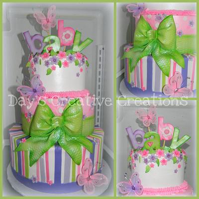 Pink and purple Butterfly Baby Girl  - Cake by Day
