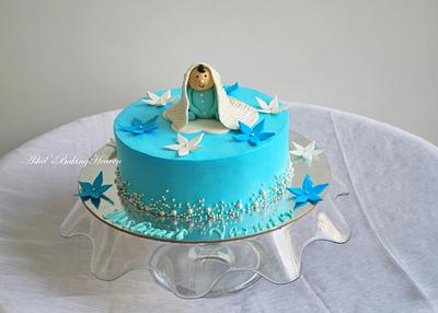 Blue sharp edges whipped cream cake!! - Cake by Ashel sandeep