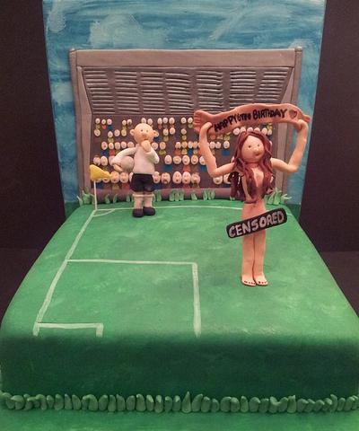 Football Streaker Birthday Cake - Cake by Sarah Poole