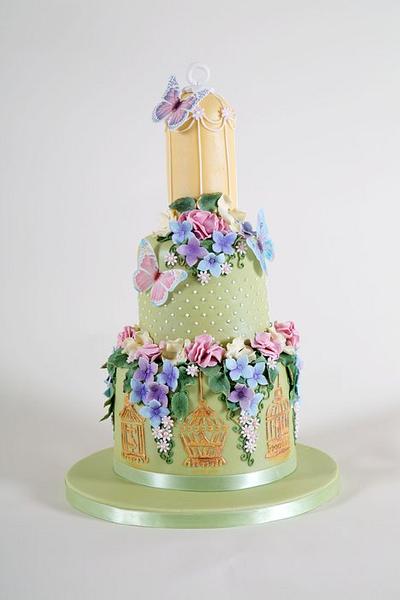 Rustic Floral Fantasy - Cake by Karen Keaney