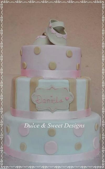 baby shoe christening cake - Cake by Dulce & Sweet designs
