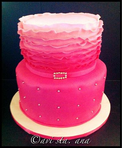 Pink Ruffle - Cake by ALotofSugar