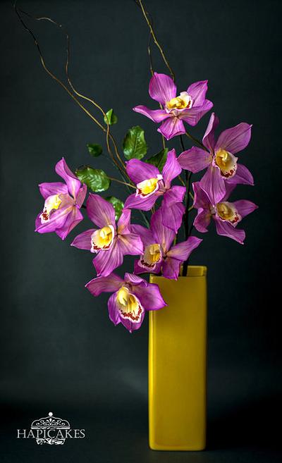 Purple Cymbidium Orchid - Cake by Hazel Wong Cake Design