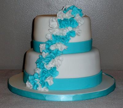 Shelby's Tiffany Blue Ruffles - Cake by Pamela Sampson Cakes