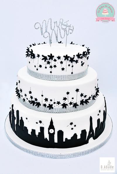 Black and White Wedding Cake - Cake by Ana Crachat Cake Designer 