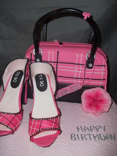 sexy hot pink plaid - Cake by Willene Clair Venter