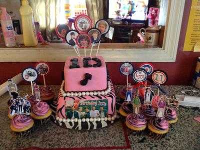 One direction cake and cupcakes - Cake by Tianas tasty treats