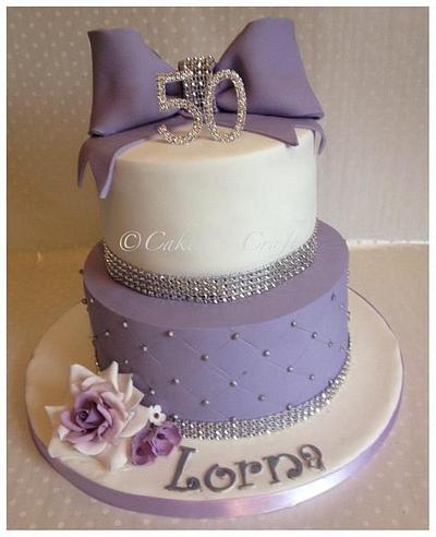 Lilac and Silver 2 tier - Cake by June milne