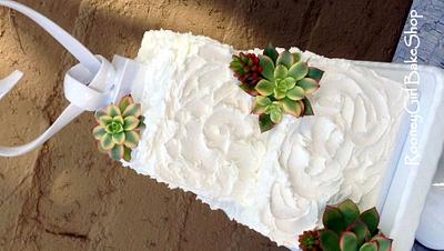 Succulent Wedding Cake - Cake by Maria @ RooneyGirl BakeShop