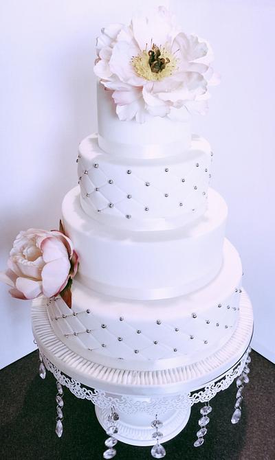 Peony Wedding Cake  - Cake by mike525