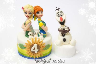 Frozen Fever Topper and Olaf - Cake by bamboladizucchero