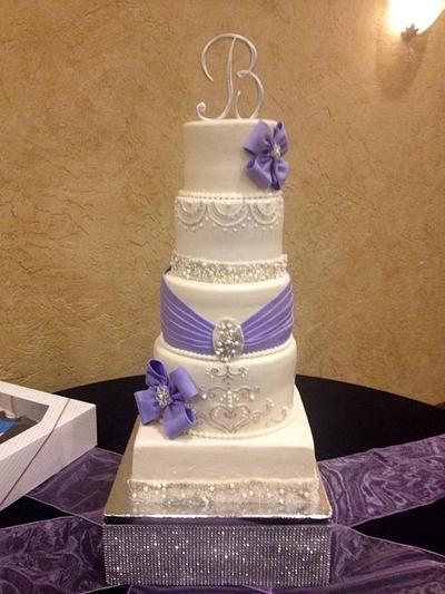 Lavender wedding cake - Cake by Chrissa's Cakes