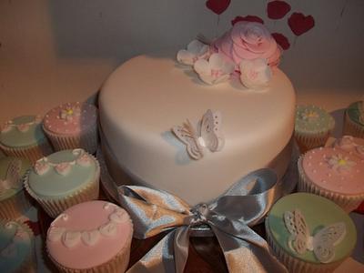 Christening Cake and cupcakes - Cake by Lucy's Cakes and Bakes