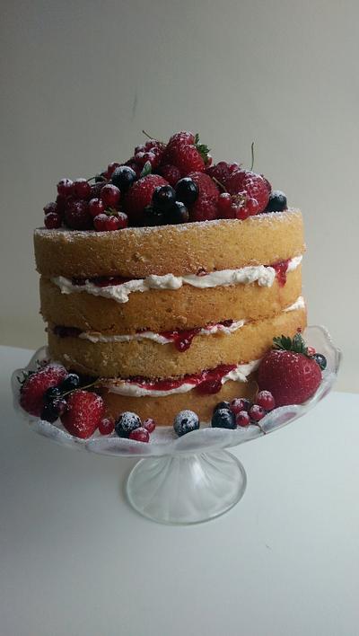 Summer fruits naked cake. - Cake by Amy