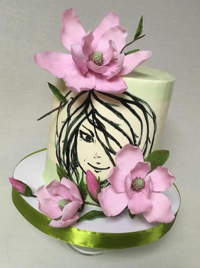 Girl Magnolia - Cake by Oksana Kliuiko
