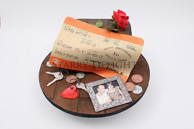 Ticket 1st anniversary cake - Cake by Starry Delights