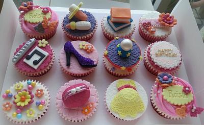 Girly Birthday Cupcakes - Cake by Elaine's Cheerful Colourful Cupcakes