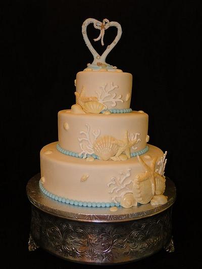 Beach Themed Wedding Cake - Cake by Elisa Colon