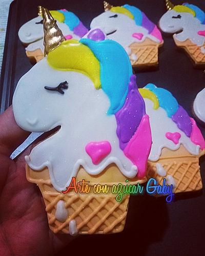  Unicorn cookies Galletas de unicornio   - Cake by gabyarteconazucar