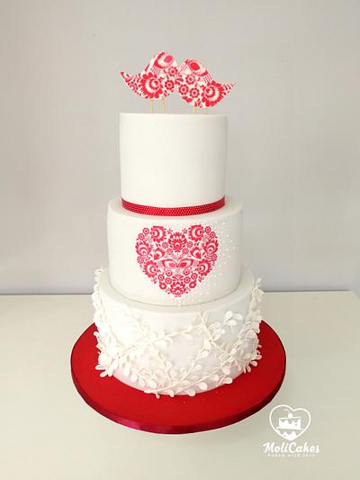 Folk wedding cake  - Cake by MOLI Cakes