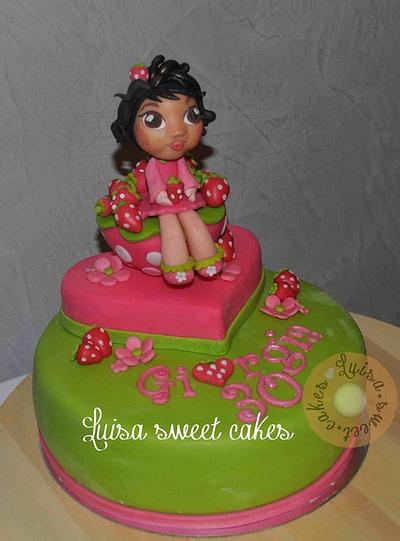 Strawberry girl's cake - Cake by luisasweetcakes