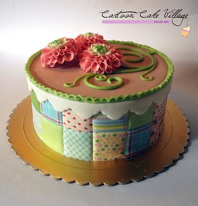 Patchwork & Dahlia - Cake by Eliana Cardone - Cartoon Cake Village