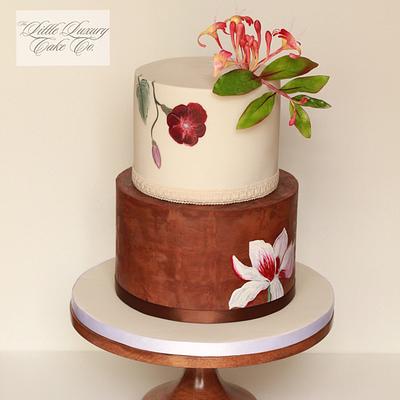Boho Painted Wedding Cake - Cake by Little Luxury Cake Co.