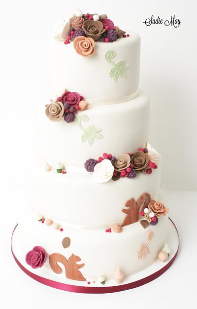 Autumn Wedding Cake  - Cake by Sharon, Sadie May Cakes 