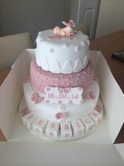 Butterfly christening cake  - Cake by Kirsty 