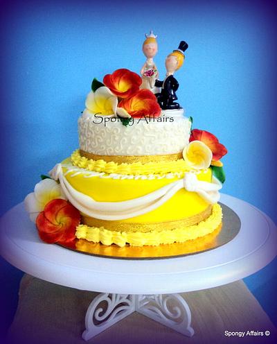 Frangipani Anniversary Cake - Cake by Meenakshi S
