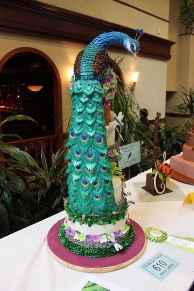 My first competition entry - peacock cake - Cake by Jessica Allard Costales
