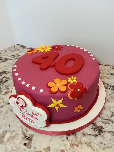40th. birthday cake - Cake by Enza - Sweet-E