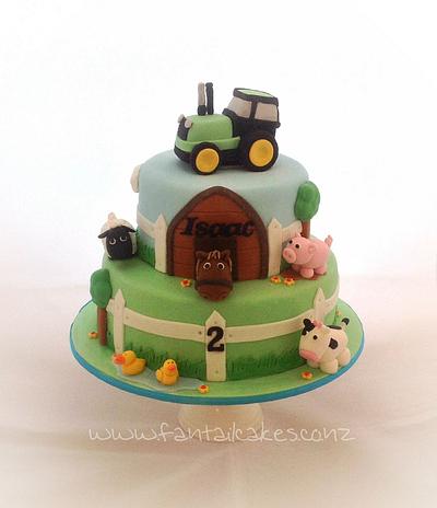 John Deere Tractor Farm Cake - Cake by Fantail Cakes