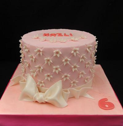 Pink with Little White Flowers - Cake by Sugarpixy