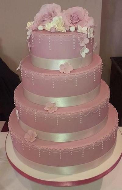 pink and cream - Cake by Moore Than Cakes
